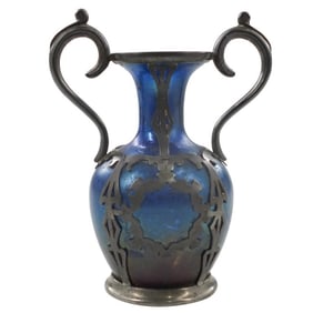 Early 20th C. Loetz Glass Vase w/ Mounts