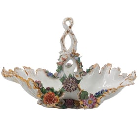 Antique Meissen Porcelain Basket