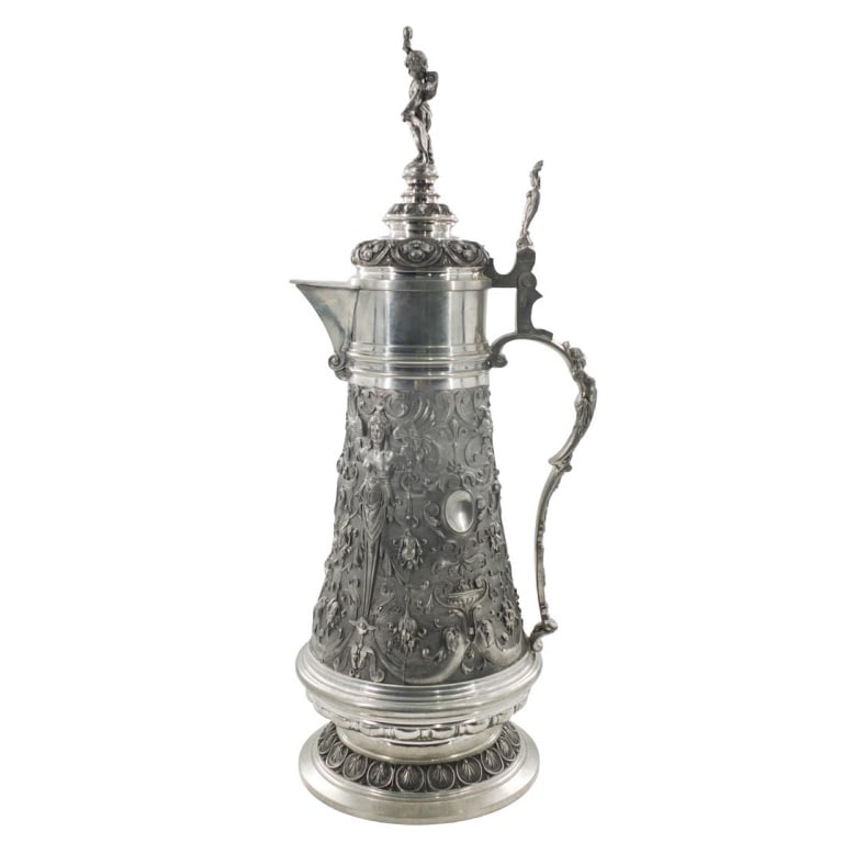 Large Renaissance Style Silverplate Tankard (1 of 8)
