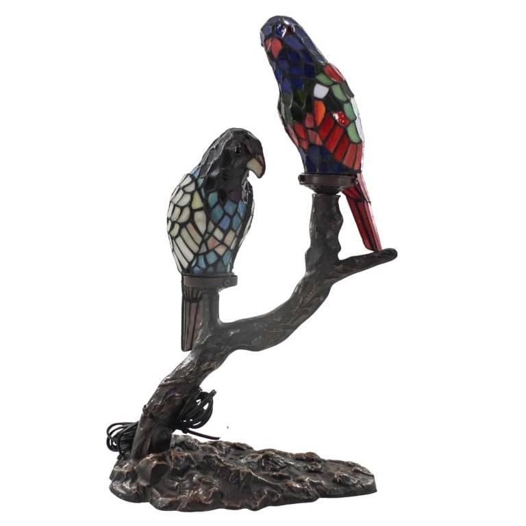 Large Tiffany Style Glass Lamp (1 of 5)