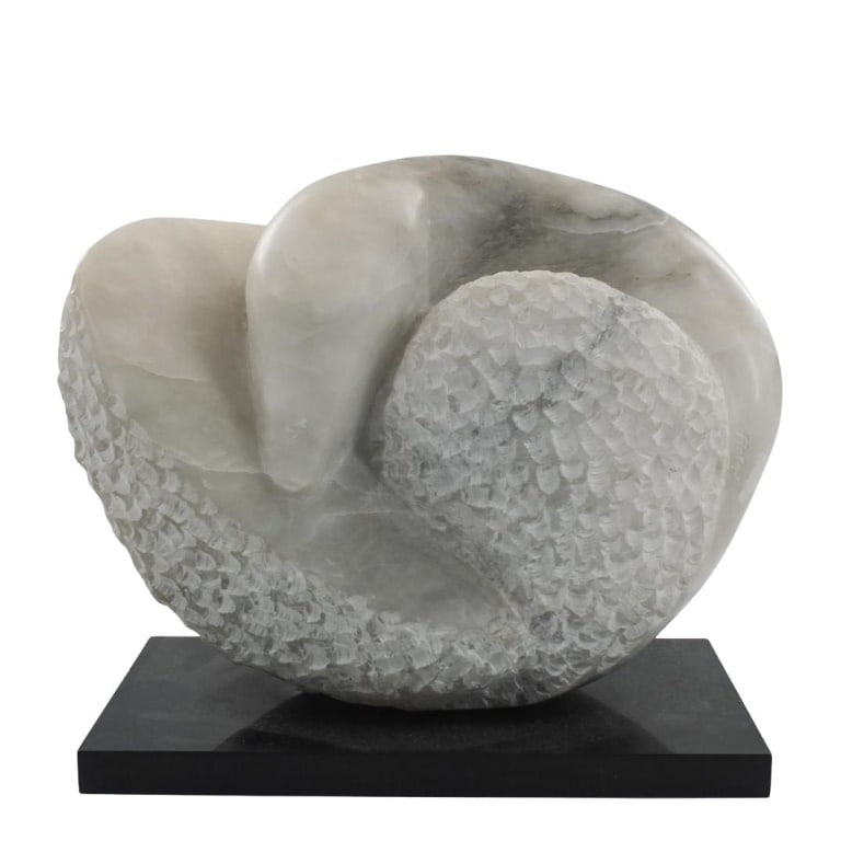 Large Mid Century Alabaster Sculpture Signed (1 of 5)