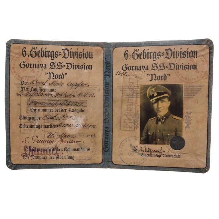 German WWII SS Officers Identification Book (1 of 4)
