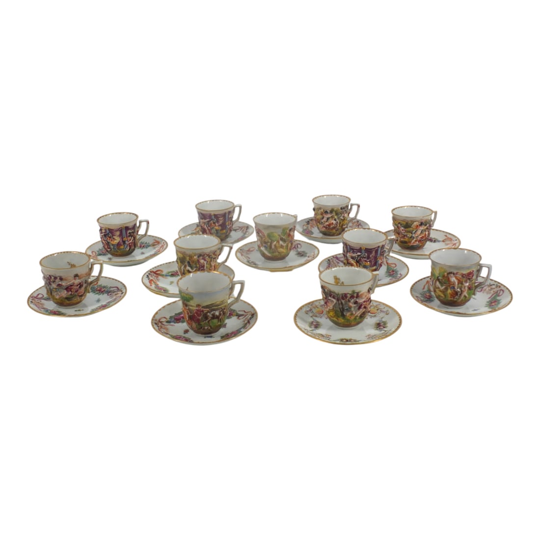 22 Pc. Capodimonte Porcelain Cups and Saucers (1 of 7)