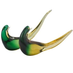 Pair of Murano Style Glass Sculptures