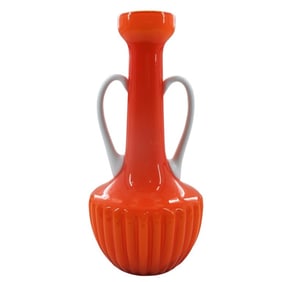 Vintage Empoli Orange Glass Vase
