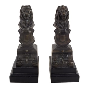 Pair of Antique French Bronze Bookends