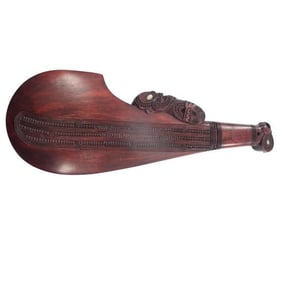 Vintage Maori Carved Wahaika Patu