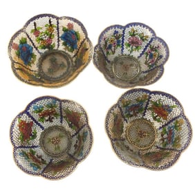 Grouping of Chinese Plique-a-Jour Bowls