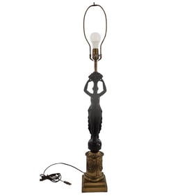 Early 20th C. Gilt Metal Lamp