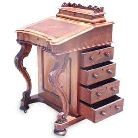 Antique Carved Davenport Desk