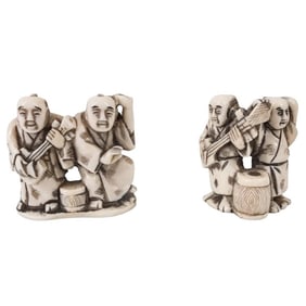 Grouping of Antique Japanese Netsuke Figurines