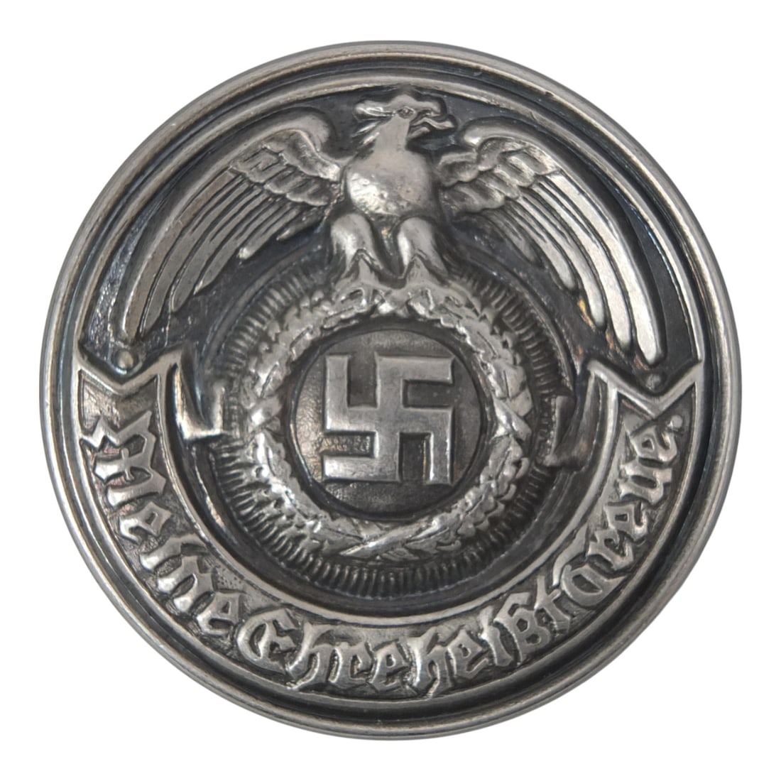 German WWII SS Officers Belt Buckle: German WWII Waffen SS Officers Belt Buckle. Marked on the reverse side. Measures 1-7/8" diam. Please be advised: This item has not been authenticated by an independent expert, and the seller makes no 