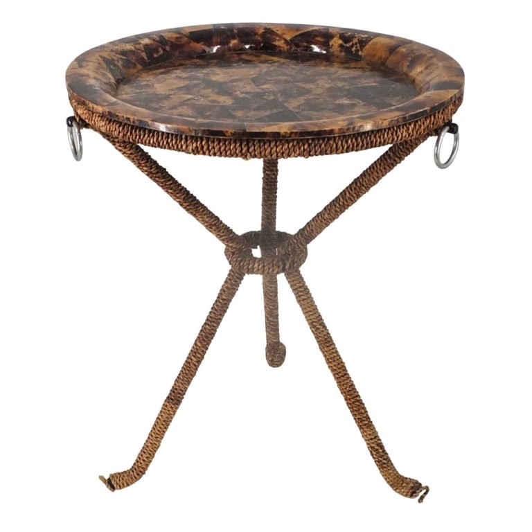 Mid Century Faux Tortoise Shell Side Table (1 of 5)