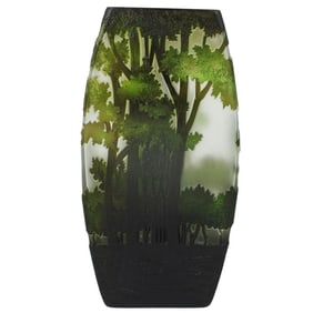 Vintage Art Nouveau Style Glass Vase
