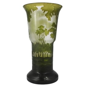 Vintage Art Nouveau Style Glass Vase