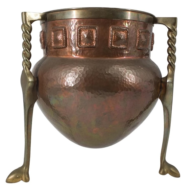 Vintage Arts and Craft Style Footed Pot (1 of 3)