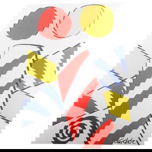 Alexander Calder, American (1898-1976): Alexander Calder, American (1898-1976) Lithograph Print "Candy Cane" Signed in the Plate. Unframed. Sheet measures 29" x 20-1/2". Condition: Good Condition. Estimate 100 - 300 Domestic shipping Third