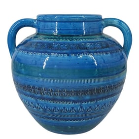 Vintage Flavia Montelupo Pottery Vase w/ Handles