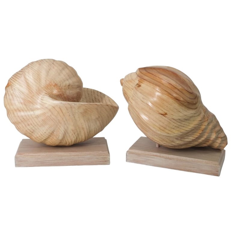 Grouping of Hand Carved Shell Decorations (1 of 3)