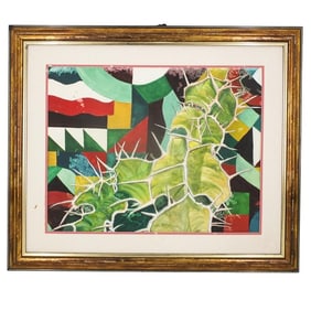 Mid Century American School Oil on Paper
