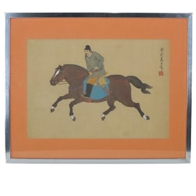 Antique Framed Chinese Silk Painting