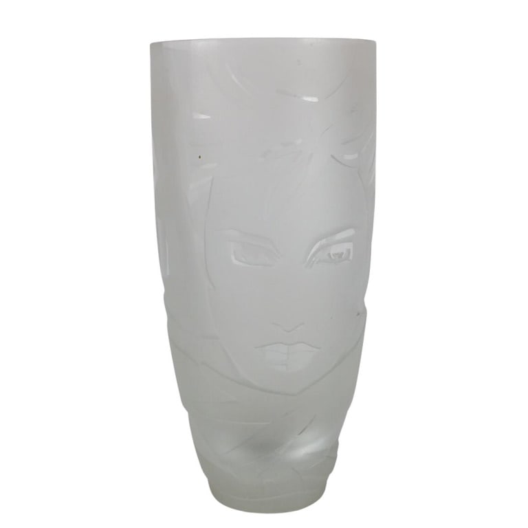 Style of Patrick Nagel Glass Vase (1 of 4)