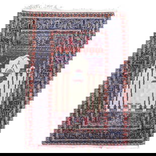 Semi Antique Persian Wool Rug: Semi Antique Persian Wool Rug. Measures 51-1/2" x 35-3/4". Condition: Loss to the fringes, slight fraying to the border otherwise good condition. Estimate 150 - 250 Domestic shipping Third party