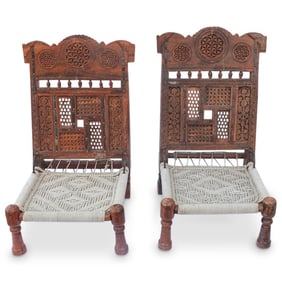 Pair of Indian Pidha Chairs