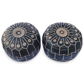 Pair of Moroccan Poufs