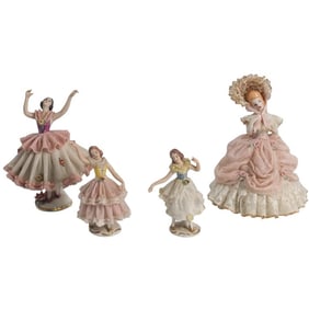 Grouping of Vintage Lace Figurines