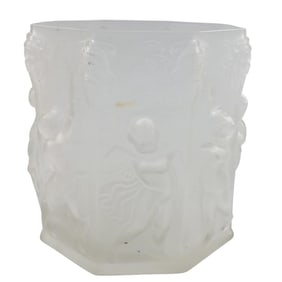 Vintage Lalique Style Glass Jardinière