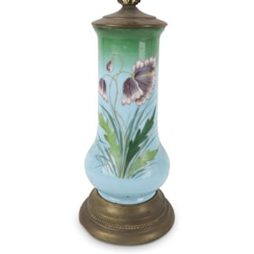 Antique French Opaline Glass Lamp