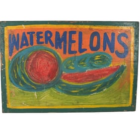 Vintage Folk Art Advertising Sign