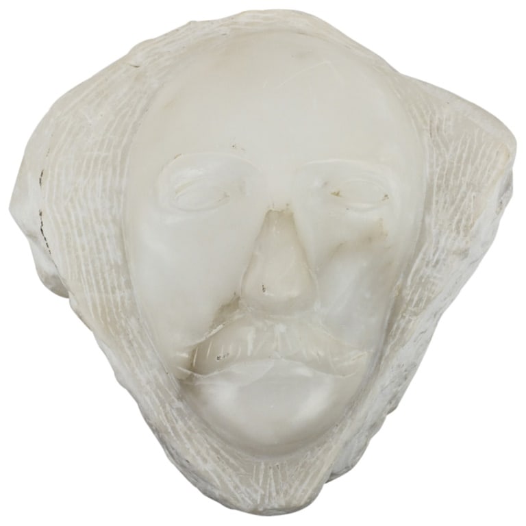 Vintage European School Marble Head: Vintage European School Carved Marble Head Signed Weingart. Measures 9-1/2" x 11" x 5-3/4". Condition: Good condition. Estimate 50 - 150 Domestic shipping Third party
