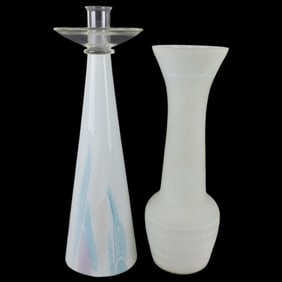 Grouping of Large Art Glass Table Top Items