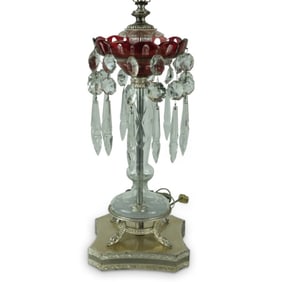 Vintage Cut Crystal Luster Lamp
