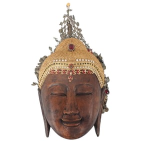 Vintage Asian Wall Hanging Buddha Head