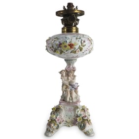 Vintage Dresden Style Kerosene Lamp