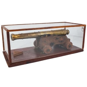 Antique British Naval Brass Model Canon