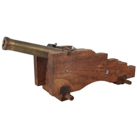 Antique English Brass Signal Model Canon