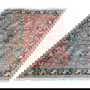 Semi Antique Turkish Rug: Semi Antique Turkish Wool Rug. Measures 87" x 66". Condition: Needs cleaning. Estimate 200 - 400 Domestic shipping Third party