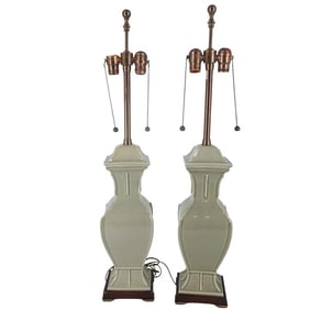 Pair of Chinese Style Porcelain Lamps