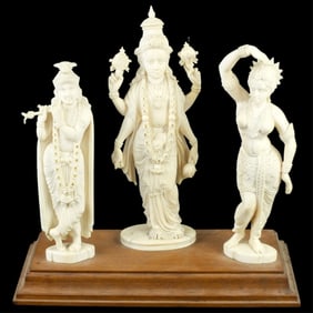 Antique Indian Carved Hindu Group