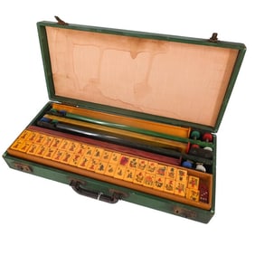 Antique Chinese Bakelite Mahjong Set