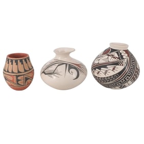 Grouping of Native American Acoma Vases
