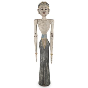 39-1/2" H Thai / Balinese Carved Wooden Figure