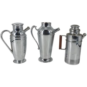 Grouping of Art Deco Cocktail Shakers