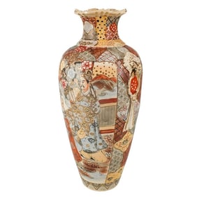 Large Japanese Satsuma Porcelain Vase