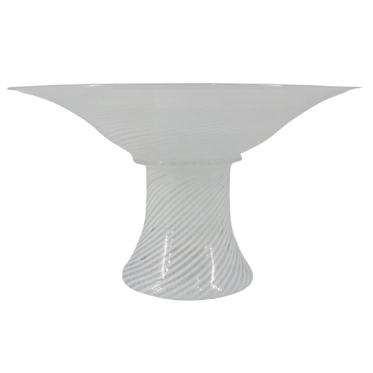 Heikki Orvola for Nuutajarvi Compote: Heikki Orvola for Nuutajarvi Finnish Art Glass Compote. Signed. Measures 5-1/2" x 9-1/8". Condition: Good condition. Estimate 50 - 150 Domestic shipping Third party