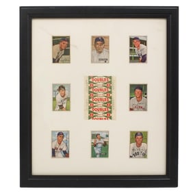Framed Bowman Gum Baseball Trading Cards